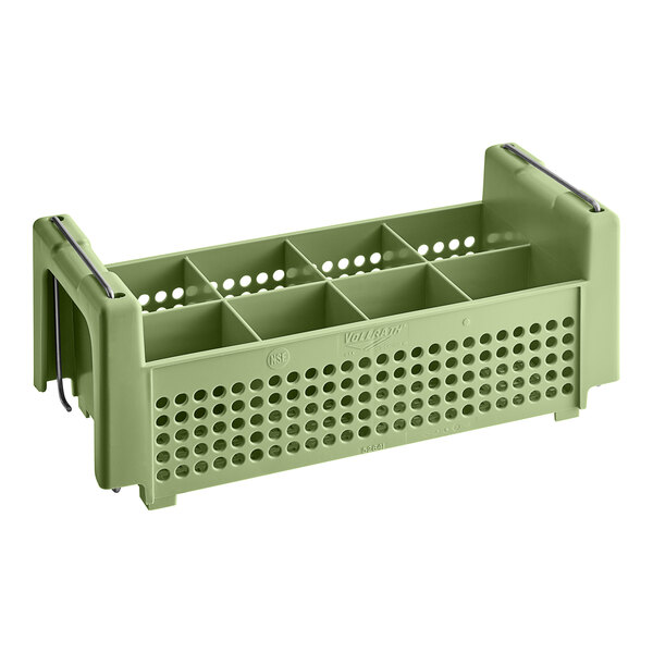 Vollrath 8 Compartment Half Size Green Flatware Rack with Handles 52641