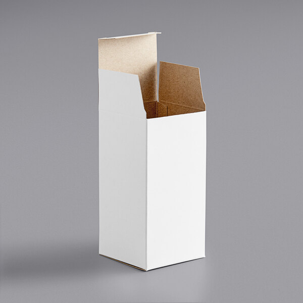 A white Lavex cardboard reverse tuck carton with an open lid.