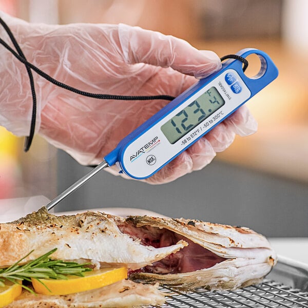 AvaTemp 3 Blue Digital Folding Probe Thermometer with Magnet