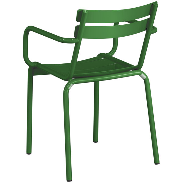 Lancaster Table & Seating Green Powder Coated Aluminum Outdoor Arm Chair