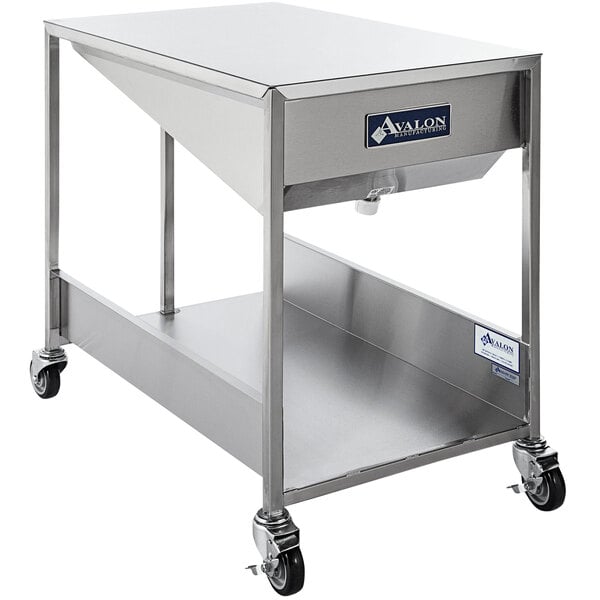 Commercial Stainless Steel Manual Donut Glazing Table with Casters 