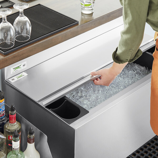 Regency Stainless Steel Sliding Lid for 21" x 36" Underbar Ice Bin