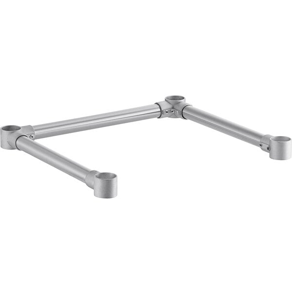 A metal bar with four holes for Regency Cross Brace for 24" x 24" Open Base Work Tables.