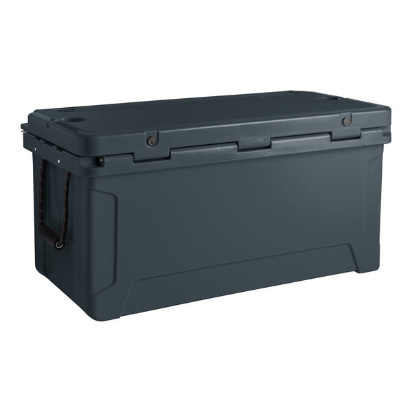 A grey CaterGator outdoor cooler with a lid.