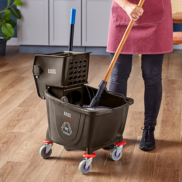 thumbnail image 2 of 34L Mop Bucket Thickened Water Truck Squeeze Bucket Washing Mop Wringer 2 of 9