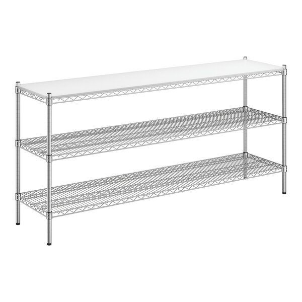 A white Regency shelf kit with metal shelves.