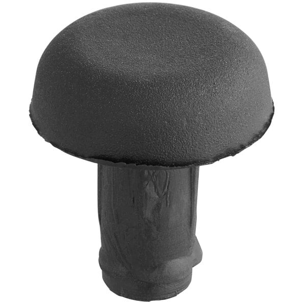 A black rubber foot with a round cap.