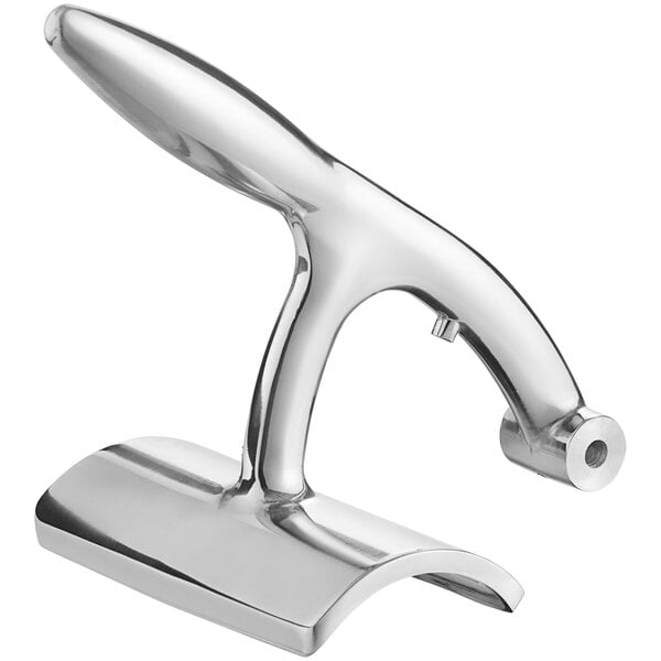 A silver pressure lever with a handle.