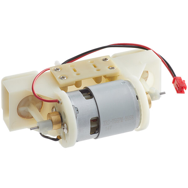 A small electric motor with wires.