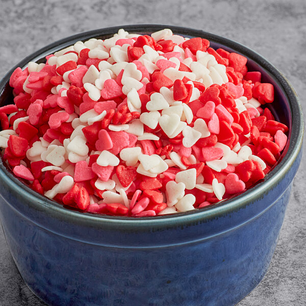 Heart Shaped Sprinkles (Red, Pink, & White) 10 lb.