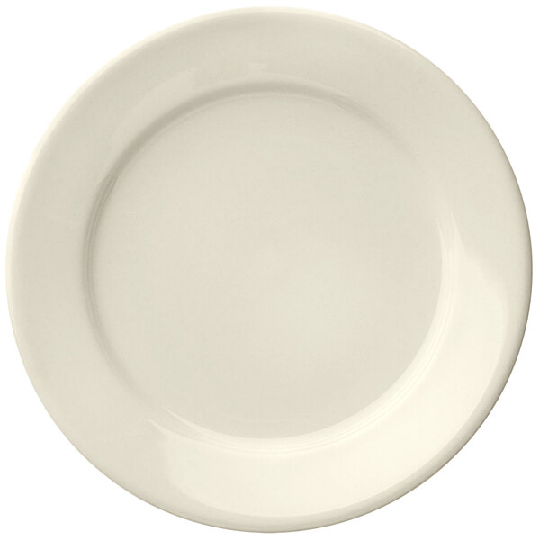 A Libbey Porcelain plate with a wide white rim.
