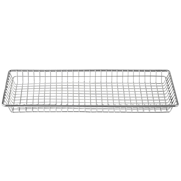 A Tablecraft stainless steel wire serving platter on a white background.