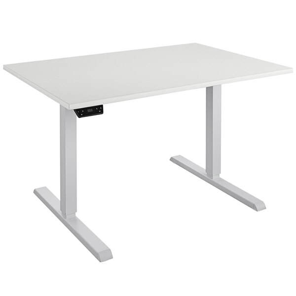 A white rectangular Bridgeport Pro-Desk with metal legs.