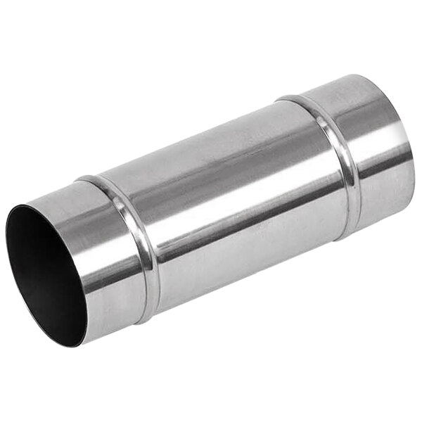 A stainless steel Delfin straight hose connector with a black inner tube.