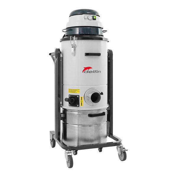 A Delfin Industrial explosion-proof industrial vacuum on a cart.