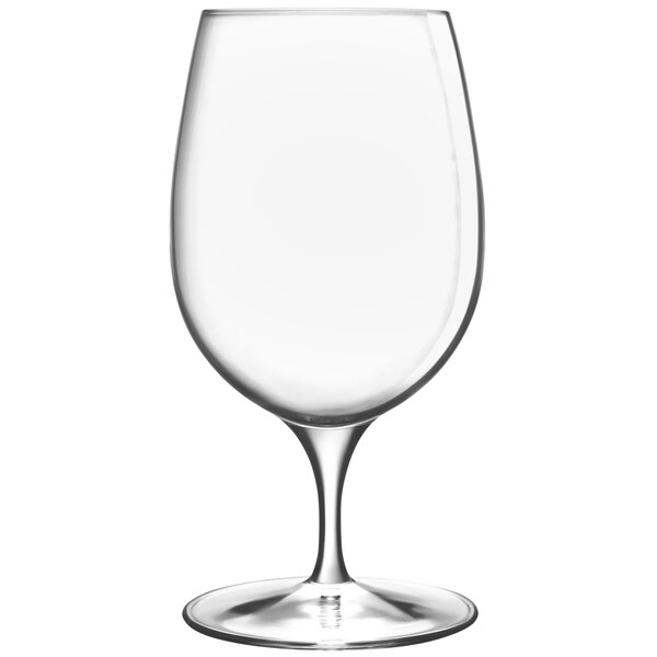 A Luigi Bormioli Palace wine goblet with a stem on a white background.