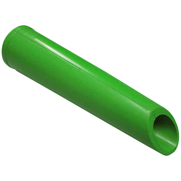 A green cylindrical rubber nozzle with a hole.