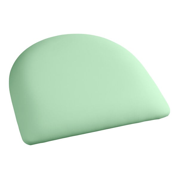 A seafoam green vinyl cushion on a white background.