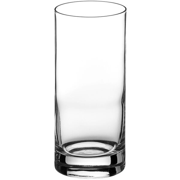 A Luigi Bormioli Classico beverage glass filled with a clear liquid.
