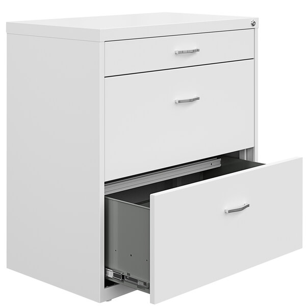 Hirsh Industries 25071 Space Solutions SOHO White ThreeDrawer Lateral