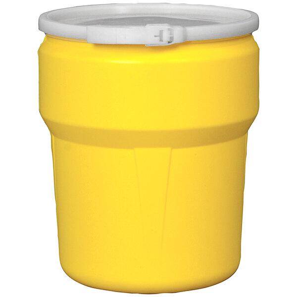 Eagle Manufacturing 1609 10 Gallon Yellow Plastic Barrel Drum with ...