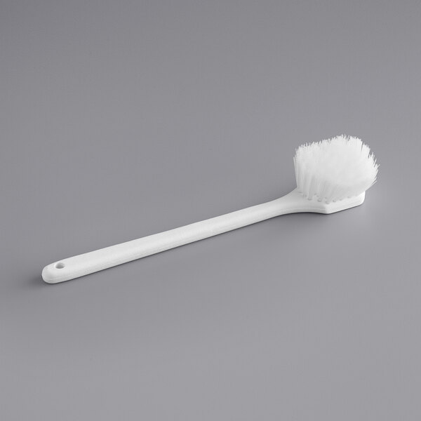 Lavex Janitorial 20" White Nylon Floating Utility / Pot Scrub Brush