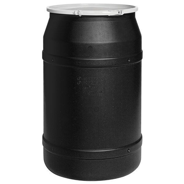 Eagle Manufacturing 1656BLKBG 55 Gallon Black Plastic Barrel Drum with