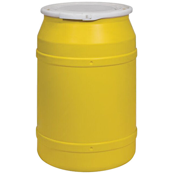Eagle Manufacturing 1656 55 Gallon Yellow Plastic Barrel Drum with