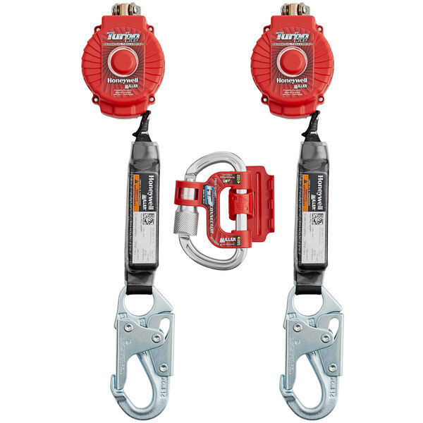 Miller Titan 27-Inch Web Positioning Assembly - 2 Snap Hooks & 1 Rebar Hook, Yellow Safety Gear