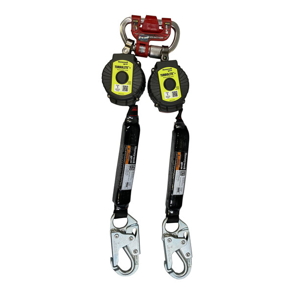 Honeywell Miller Twin Turbo G2 Connector with (2) TurboLite 6' Personal Fall Limiters, Locking Snap Hooks, and Carabiners MTL-OHW2-21/6FT