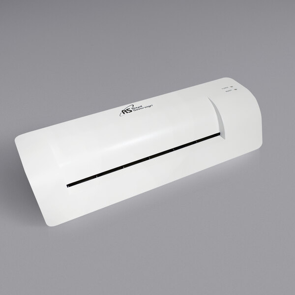 A white Royal Sovereign laminator with a black stripe and label.