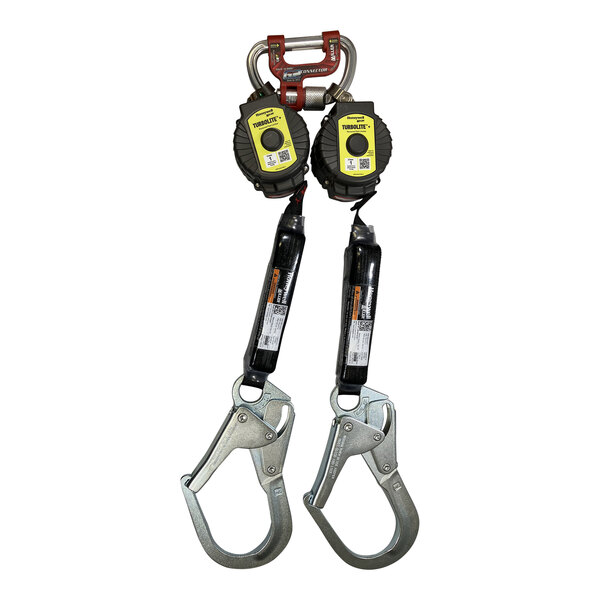 Honeywell Miller Twin Turbo G2 Connector with (2) TurboLite 6' Personal Fall Limiters, Locking Rebar Hooks, and Carabiners MTL-OHW2-22/6FT