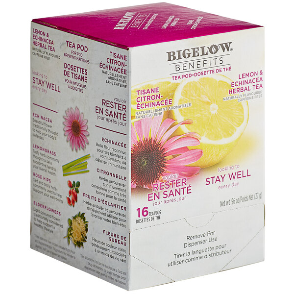 Bigelow Benefits Lemon and Echinacea Herbal Tea Pods 16/Box