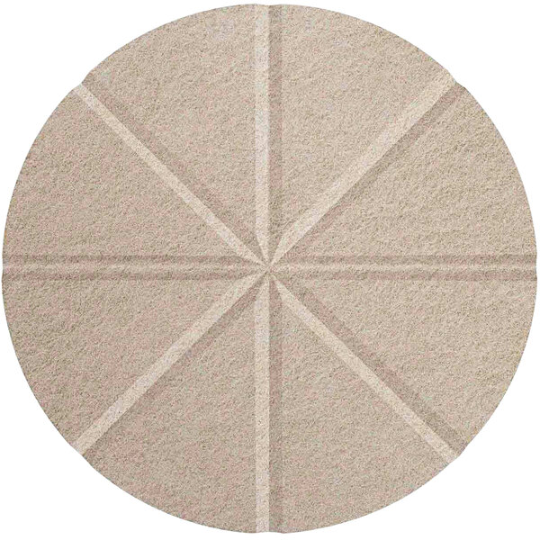A close-up of a Versare Beige Beveled Acoustic Star Circle with lines in it.