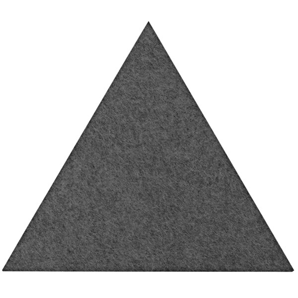 A dark gray triangle-shaped Versare SoundSorb acoustic panel.