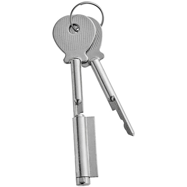 An Avantco lock and key set on a ring.