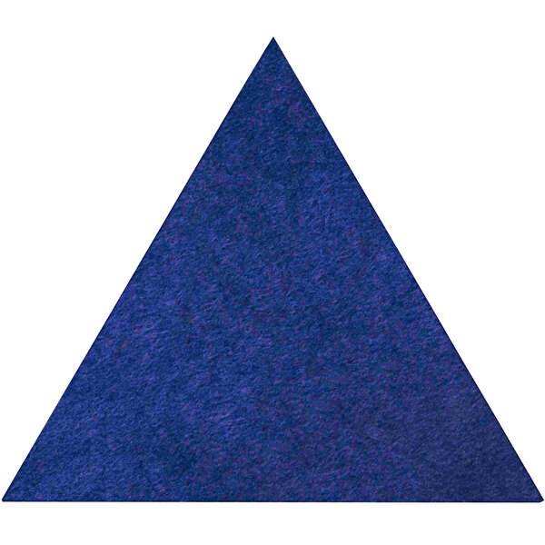 A blue Versare SoundSorb triangle acoustic panel.