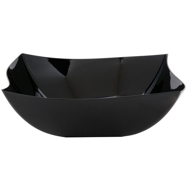 Fineline Wavetrends 128-BK Black Plastic Serving Bowl 128 oz. - 25/Case