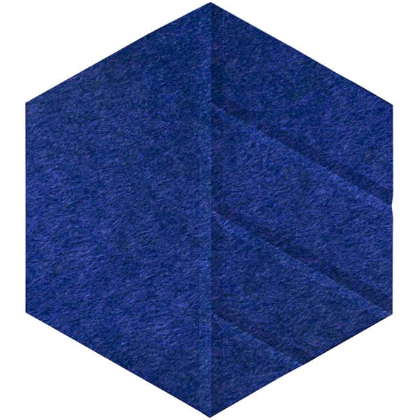 A blue hexagon made of fabric.
