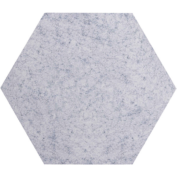 A hexagon shaped marble gray Versare SoundSorb wall panel.
