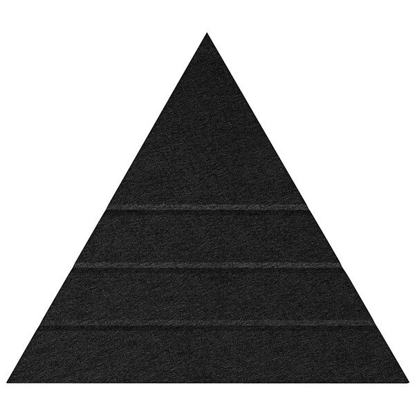 A black Versare SoundSorb triangle with black lines.