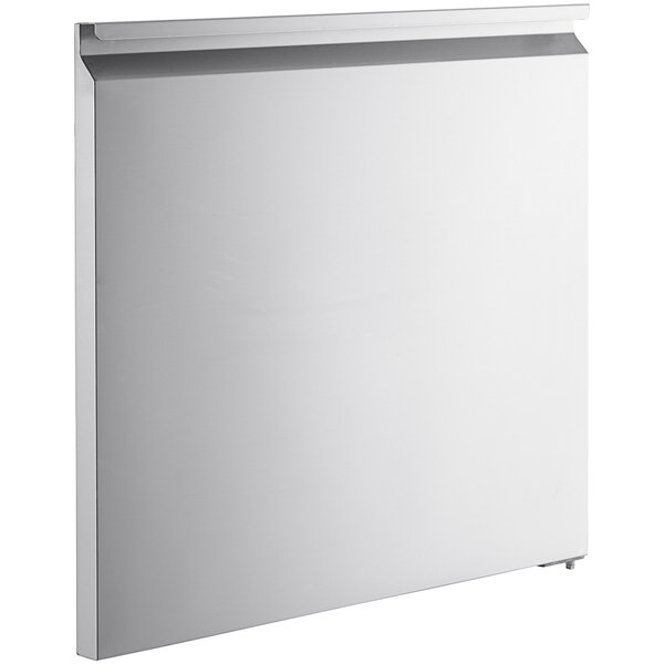 A stainless steel rectangular door with a flat surface.