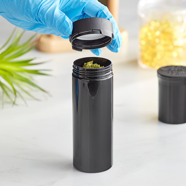 Chubby Gorilla 8 oz. Black Cannabis Jar with Black Lid - 100/Pack