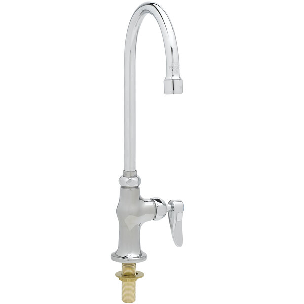 T&S B-0305 Deck Mounted Single Hole Faucet with 14" Gooseneck Nozzle, 5.59 GPM Stream Regulator Outlet, Eterna Cartridge, and Lever Handle