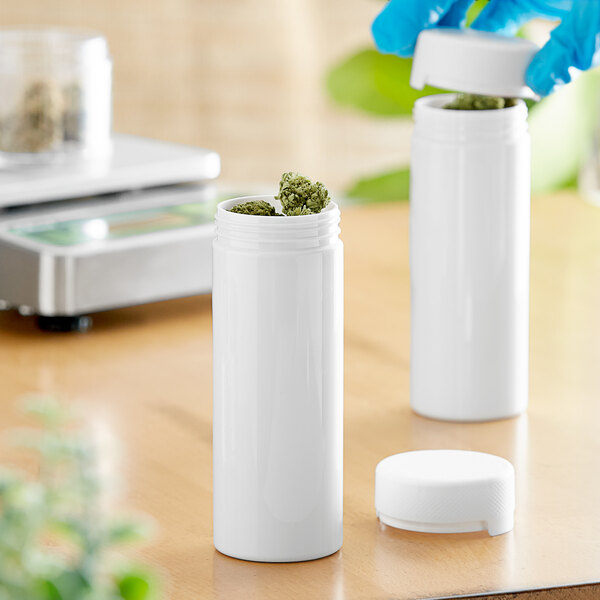 Chubby Gorilla 8 oz. White Cannabis Jar with White Lid - 100/Pack