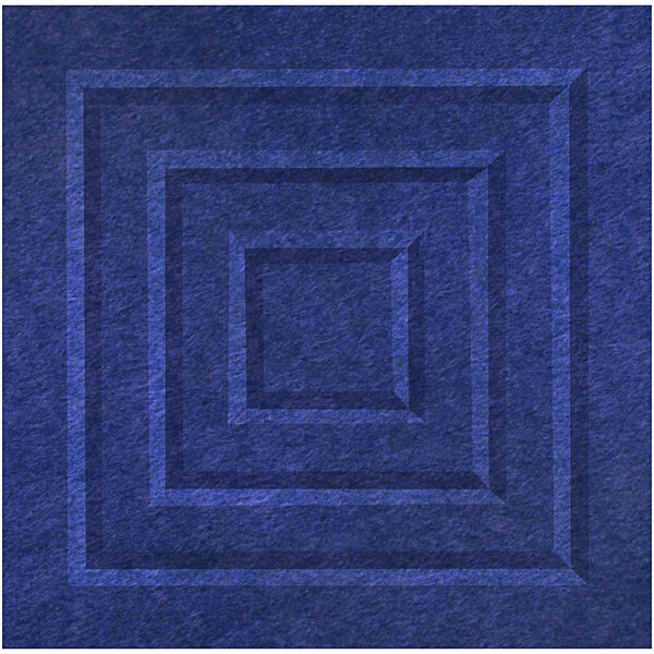 A blue square Versare SoundSorb acoustic block with a square pattern.