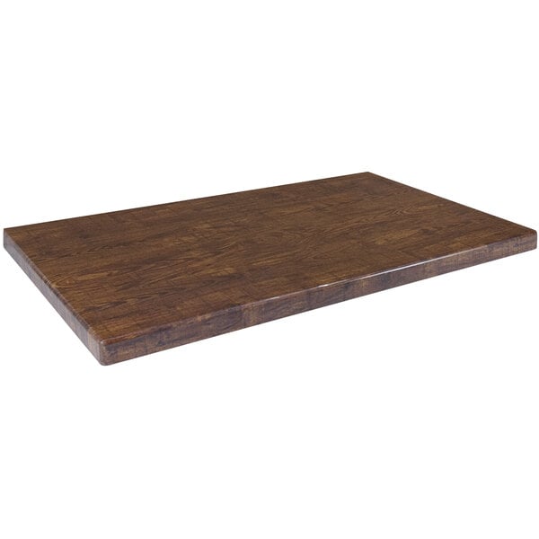 An American Tables & Seating rectangular vintage walnut faux wood table top.