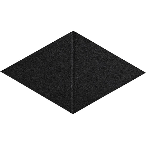 A black diamond-shaped Versare SoundSorb acoustic panel.