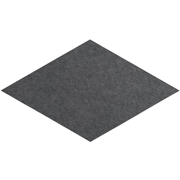 A dark gray Versare SoundSorb rhomboid-shaped acoustic panel on a white wall.