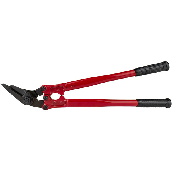 Lavex medium-range strap shears with red and black handles.